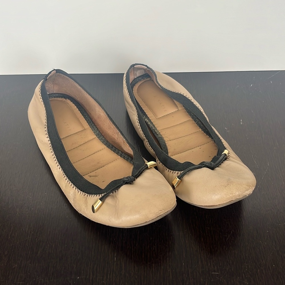 Well worn Leather ballet flats